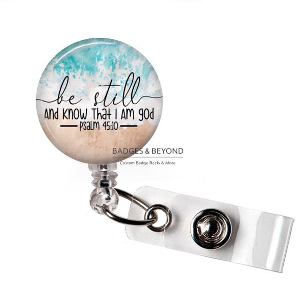 Handmade Accessories - ✝️✨ Be Still & Know Psalm 46:10 Badge Reel | Christian Retractable ID Holder